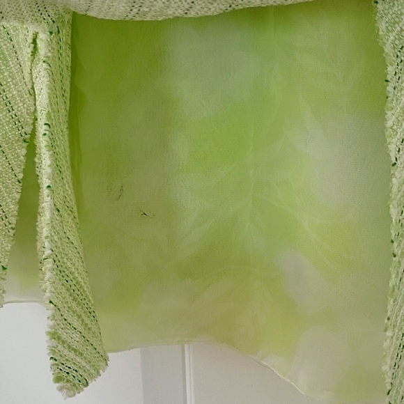 GRACE ELEMENTS SKIRT SZ 2P GREEN/WHITE TWO LAYER PANEL   BIAS STRIPE FLORAL - Picture 3 of 9